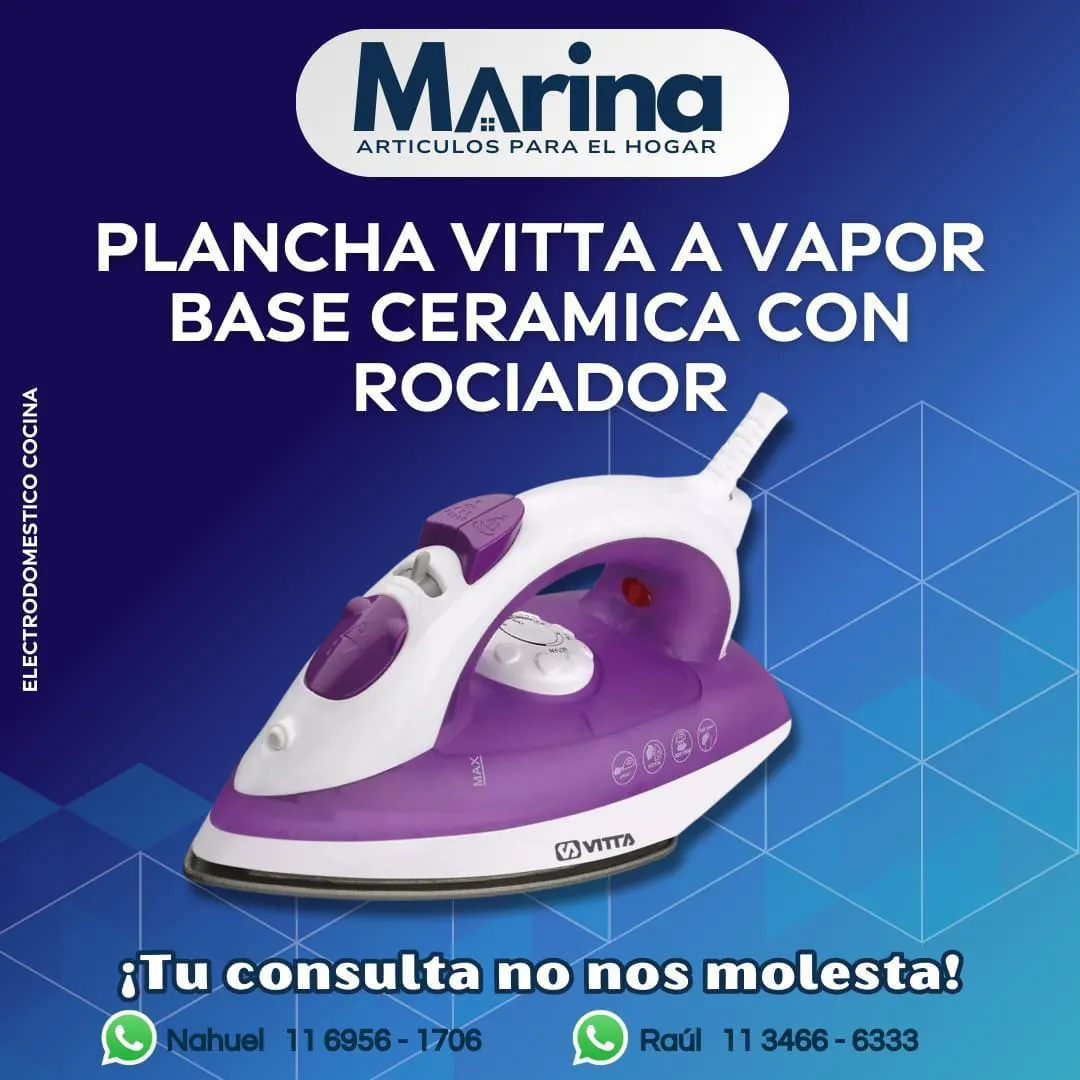 Plancha Vitta a Vapor Base Ceramica con Rociador